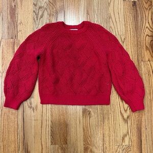 Old Navy Girls Red Pointelle Sweater